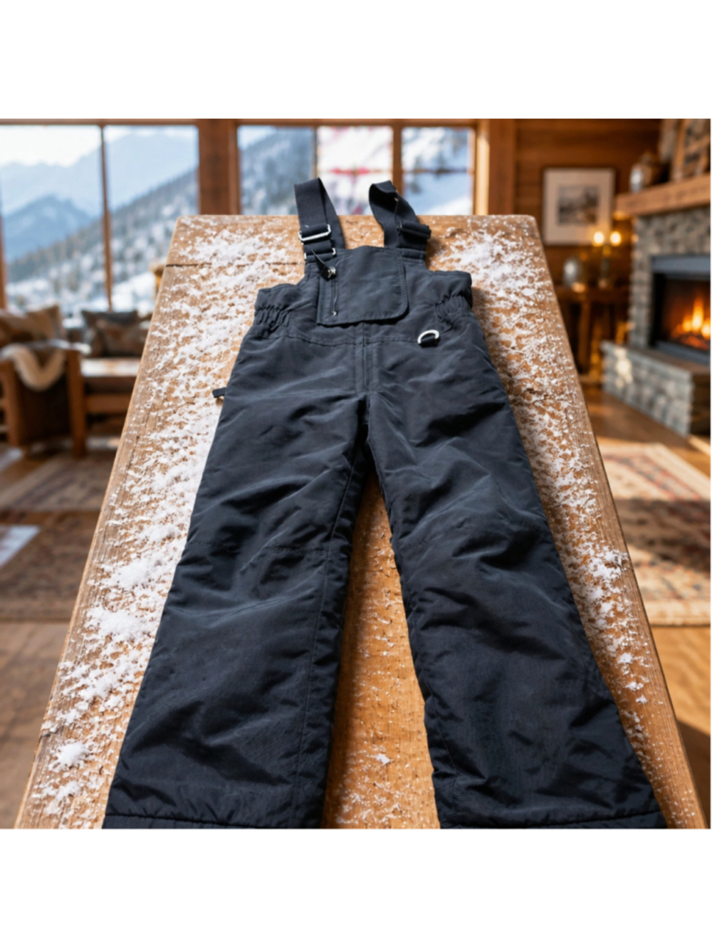 Child OshKosh B'gosh Black Snow Overalls Size Medium Winter Gear Kids Snow Pants